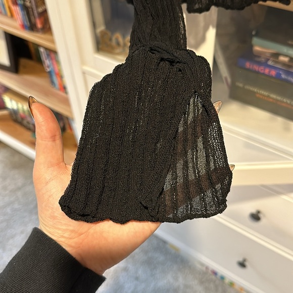 Sheer Cider Black Tie Front Cardigan - Picture 4 of 5